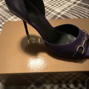 Gucci purple horsebit pumps